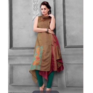 Pink and Brown Modern Style Indian Dress/Kurti
